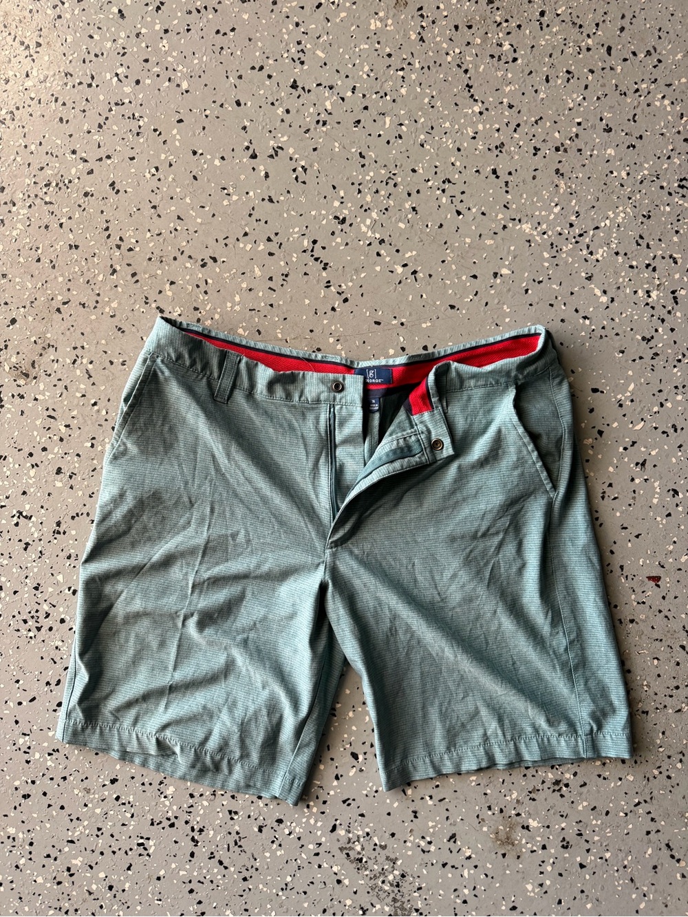 George Men's Mint Flat-Front Casual Shorts